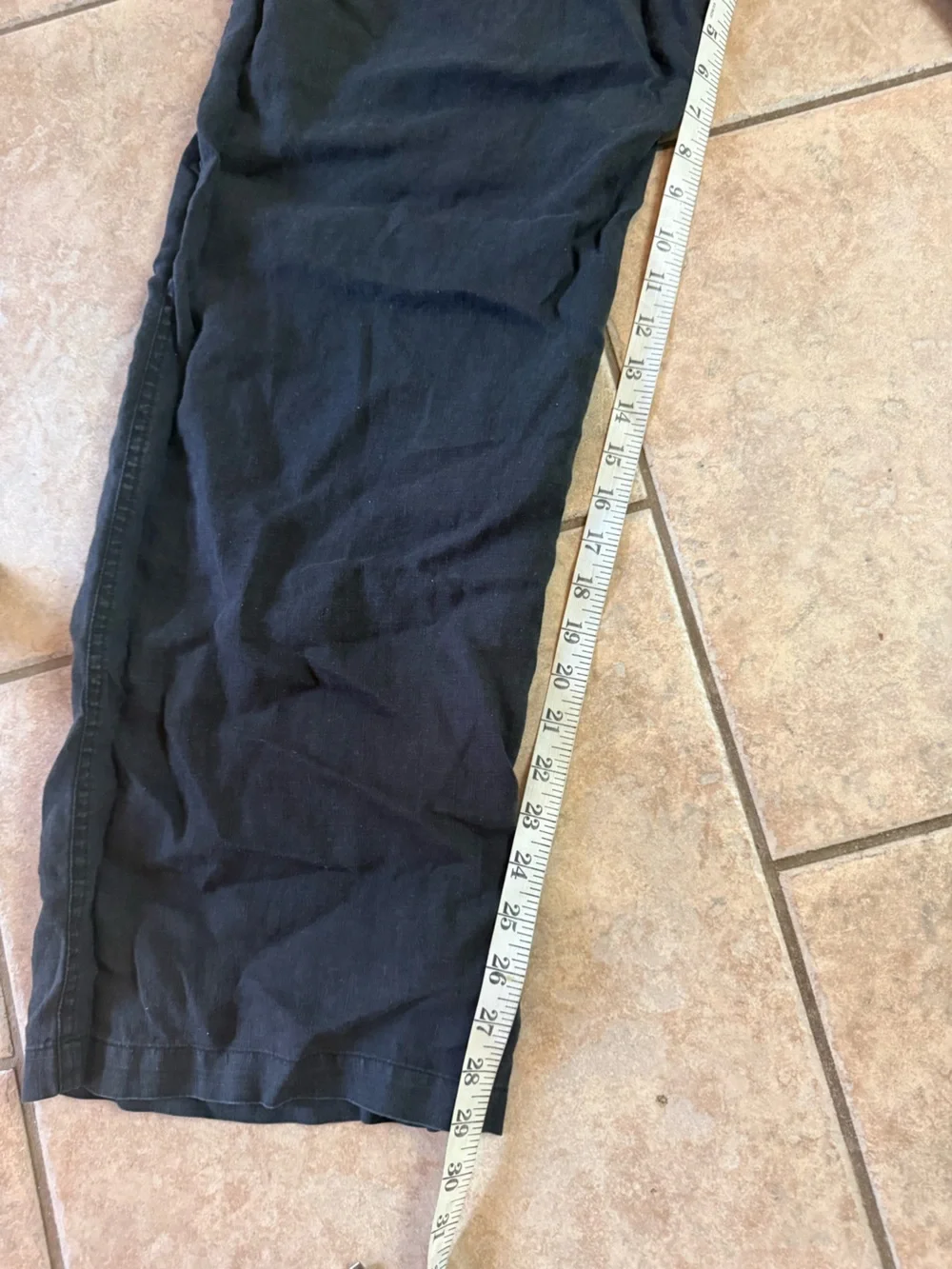 Allen Allen Black Drawstring Jogger Linen Pants
